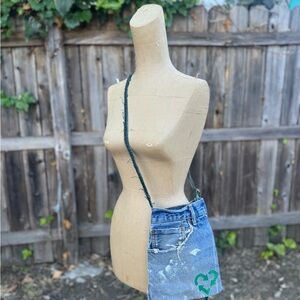 Blue Denim Crossbody Bag